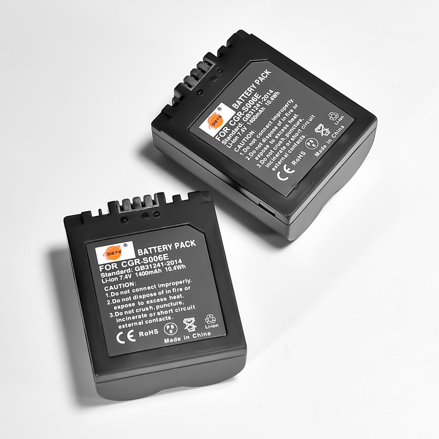 DSTE 2PCS CGR-S006E S006E Battery + DC62 Travel and Car Charger Adapter Compatible with Panasonic Lumix DMC-FZ7, DMC-FZ8, DMC-FZ18, DMC-FZ28
