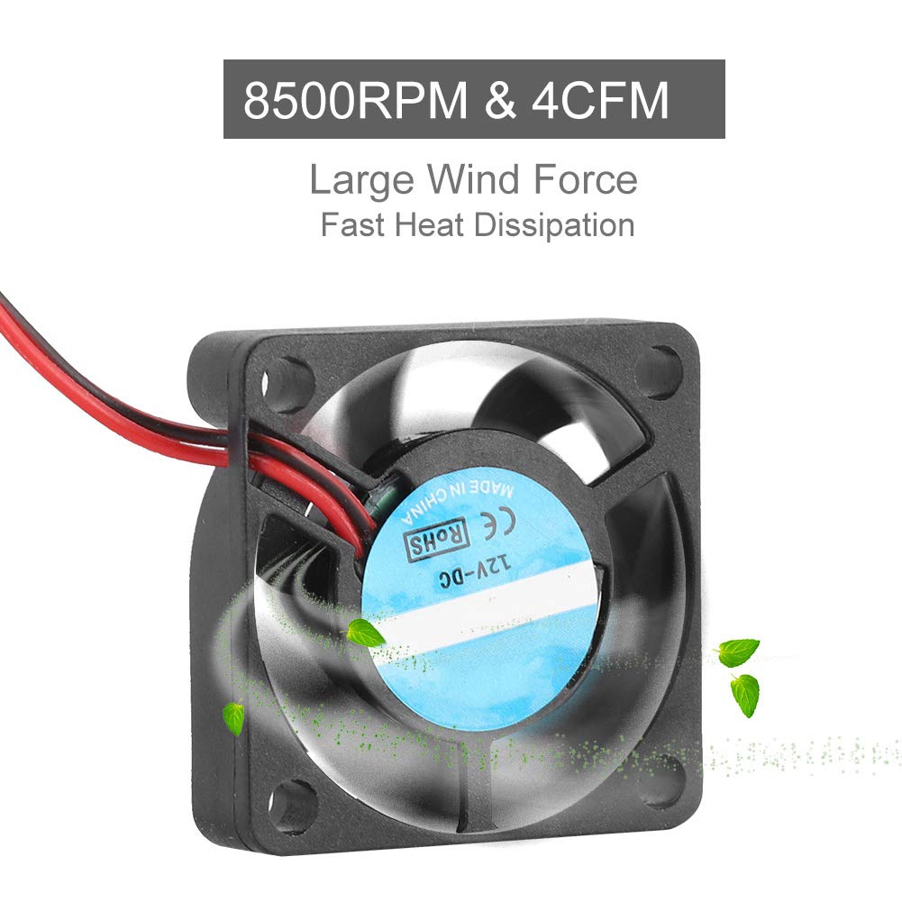Mini Brushless Cooling Fan,PH2.0 2Pin 12V Motor Mini Brushless Cooler Cooling Fan 30x30x7mm 3007 12V Mini DC Cooling Fan Cooler for 3D Printers
