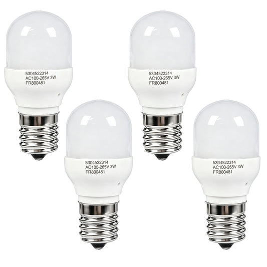 UJHUHIJ 4 Pcs 5304522314 Refrigerator LED Light Bulb, 3W E17 Base, Compatible for Frigidaire/Electrolux, Replacement for KEI D28X & KEL 2816X, Cool