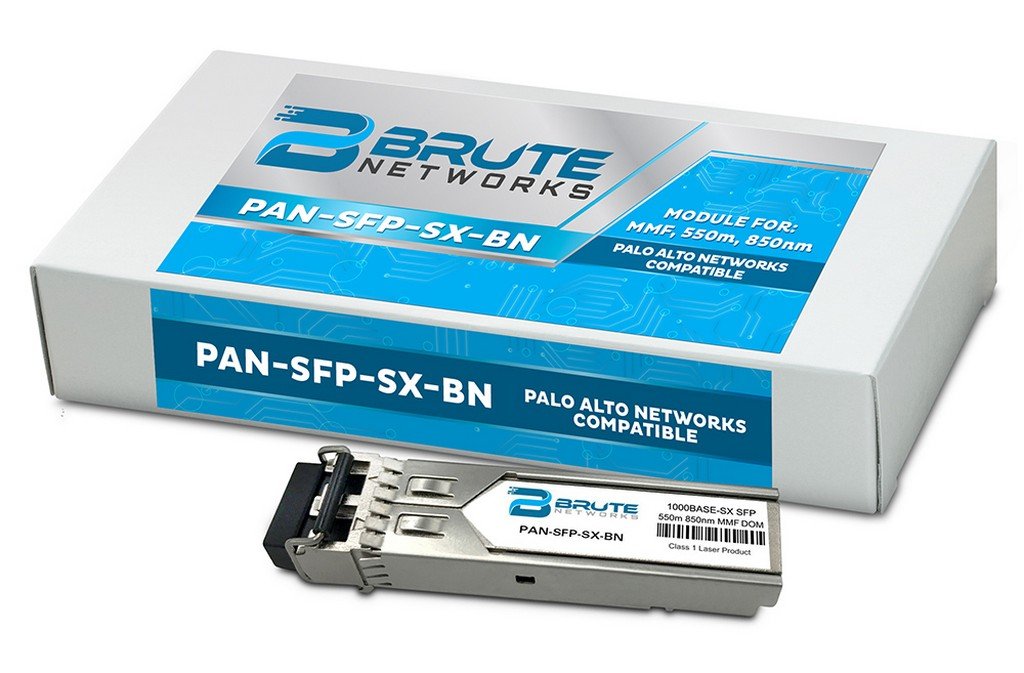 Brute Networks PAN-SFP-SX-BN - 1000BASE-SX 550m MMF 850nm SFP Transceiver (Compatible with OEM PN# PAN-SFP-SX)
