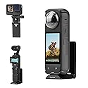 Magnetic Mount for Insta360 X5 X4, L Bracket Magnet Holder Stand Base with 1/4" & Arca QR Adapters for Tripod, for Insta 360 X5 X4 X3, for DJI OSMO