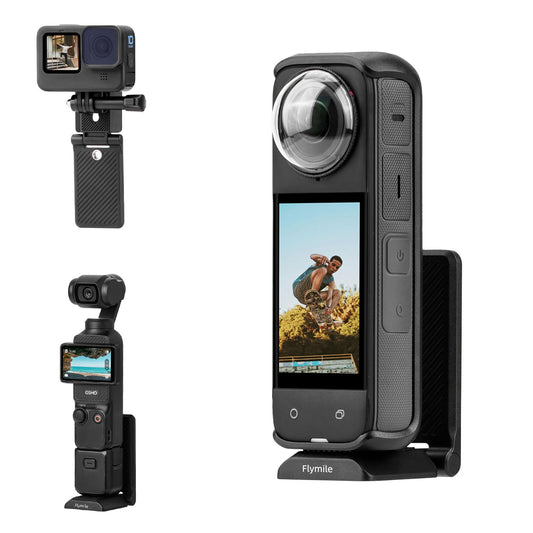 Magnetic Mount for Insta360 X5 X4, L Bracket Magnet Holder Stand Base with 1/4" & Arca QR Adapters for Tripod, for Insta 360 X5 X4 X3, for DJI OSMO