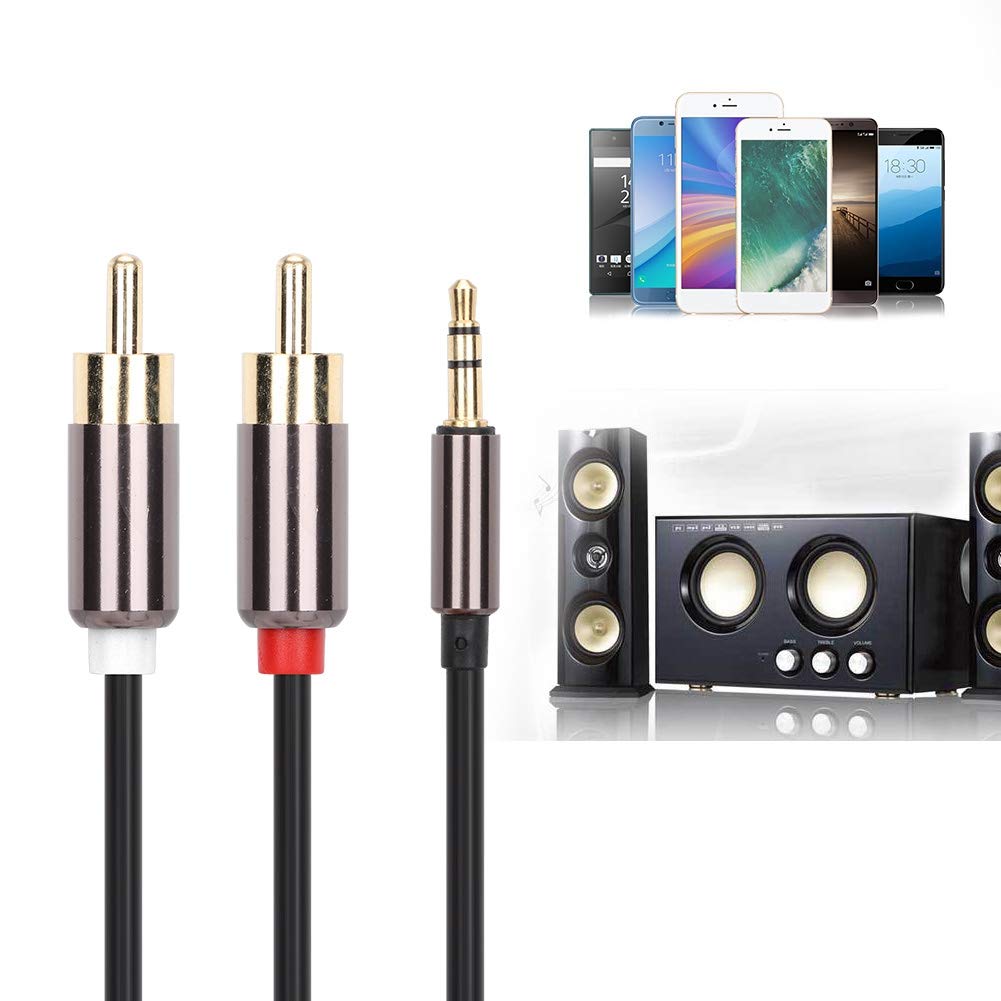 Ciglow 3.5mm Audio Cable, 1m PVC 3.5mm Male to 2 Male Audio Adapter Cable Y Splitter Aux Cable for DJ Controller, Surround Sound, Digital, DTS…