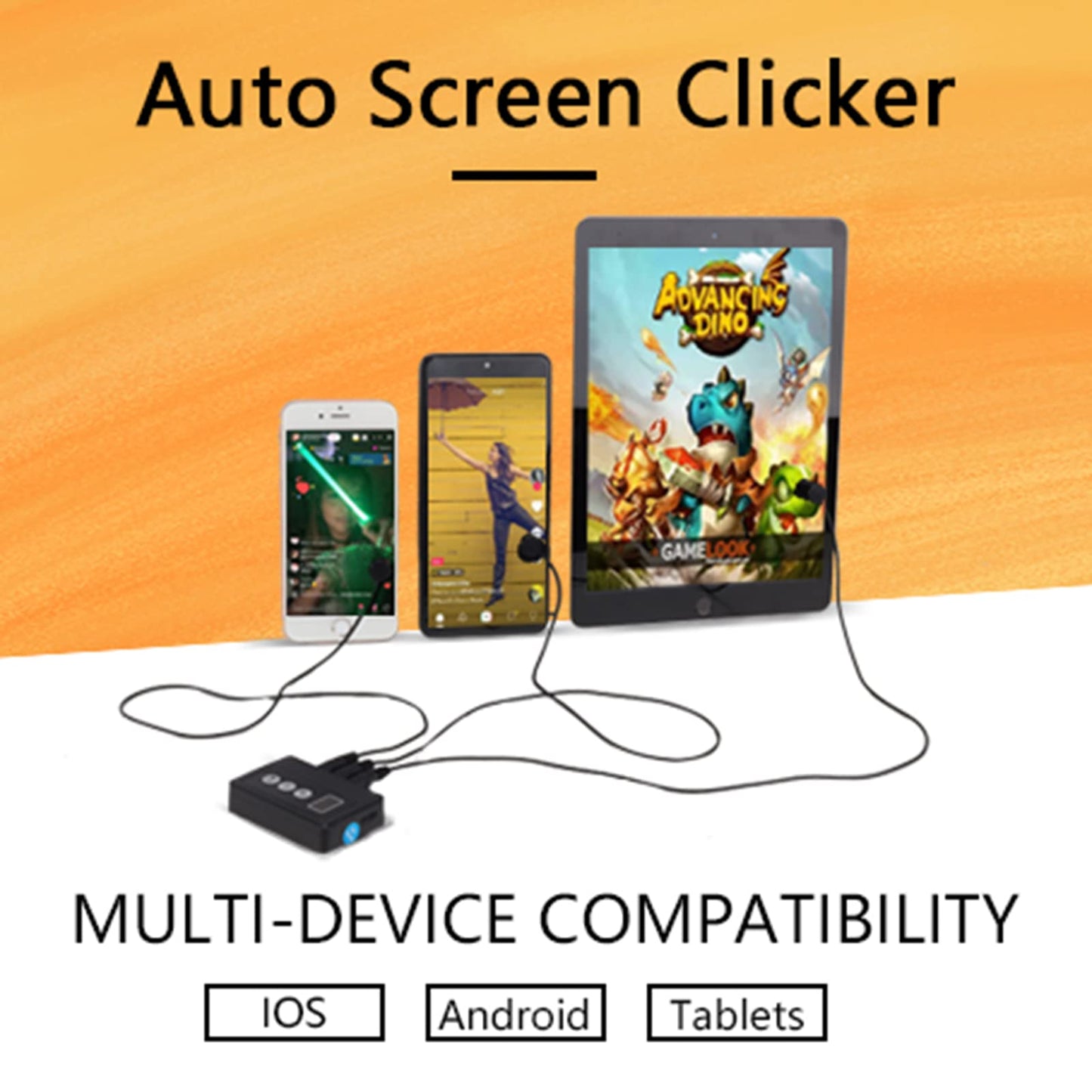 Auto Clicker for iPhone iPad?Screen Device Automatic Tapper for Android IOS?Simulated Finger Continuous Clicking, Adjustable Speed Physical