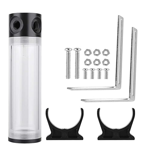 Water Cooling Reservoir, PC Water Reservoir 190mm*50mm Diameter G1/4'' POM Cylindrical CPU Water Cooler Reservoir System Heat Sink Kit Cooling Acrylic
