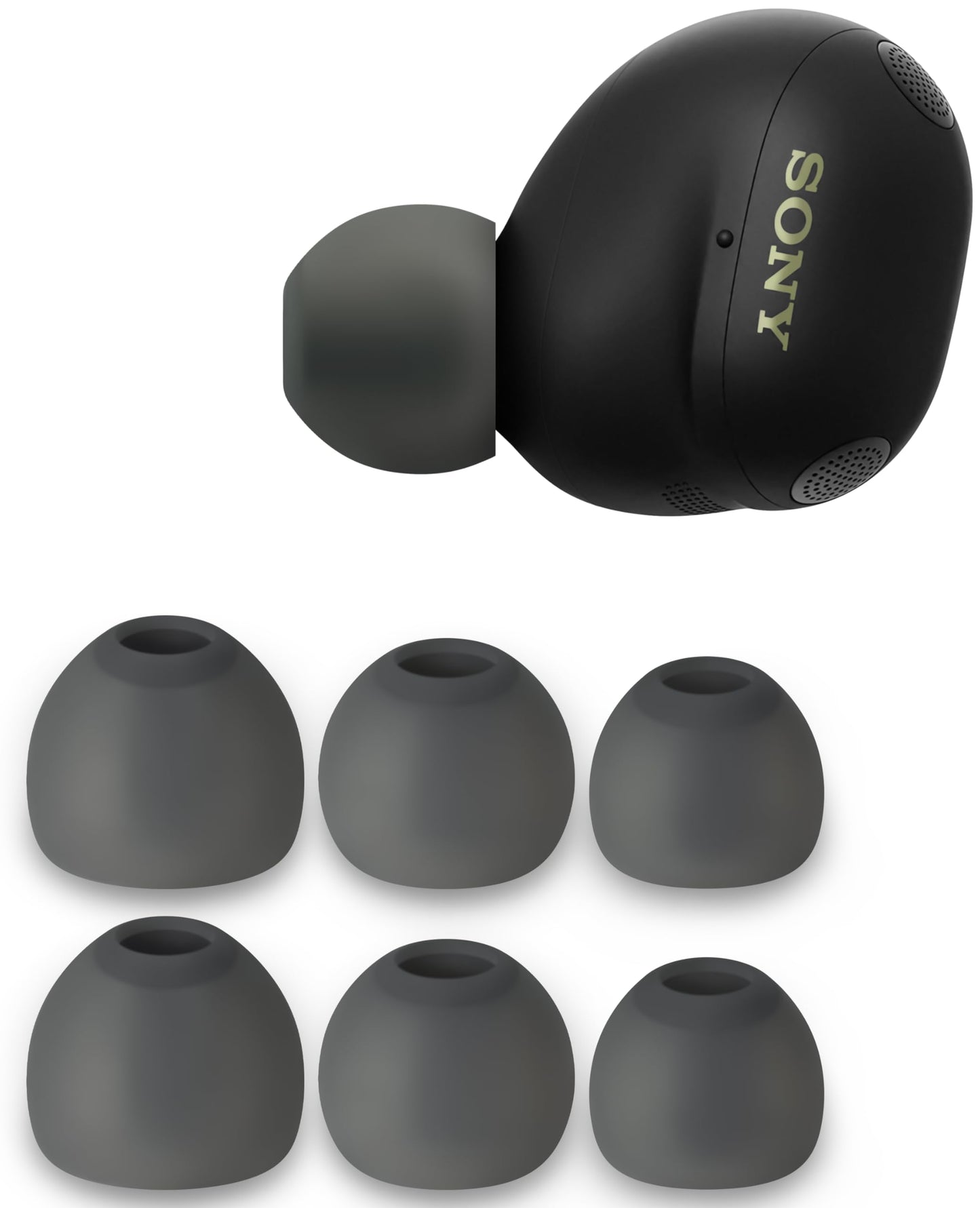 Geiomoo Silicone Eartips for Sony WF-1000XM6 Ear Tips, Replacement Earbuds Earpads (Black, L/M/S)