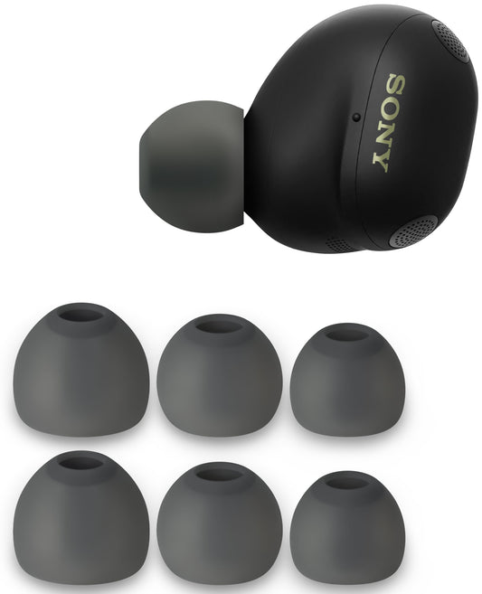 Geiomoo Silicone Eartips for Sony WF-1000XM6 Ear Tips, Replacement Earbuds Earpads (Black, L/M/S)