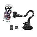 Macally Windshield Phone Mount for Car Magnetic - Suction Cup Window Mount Phone Holder with 8" Long Gooseneck Arm & Super Strong Magnet Mount