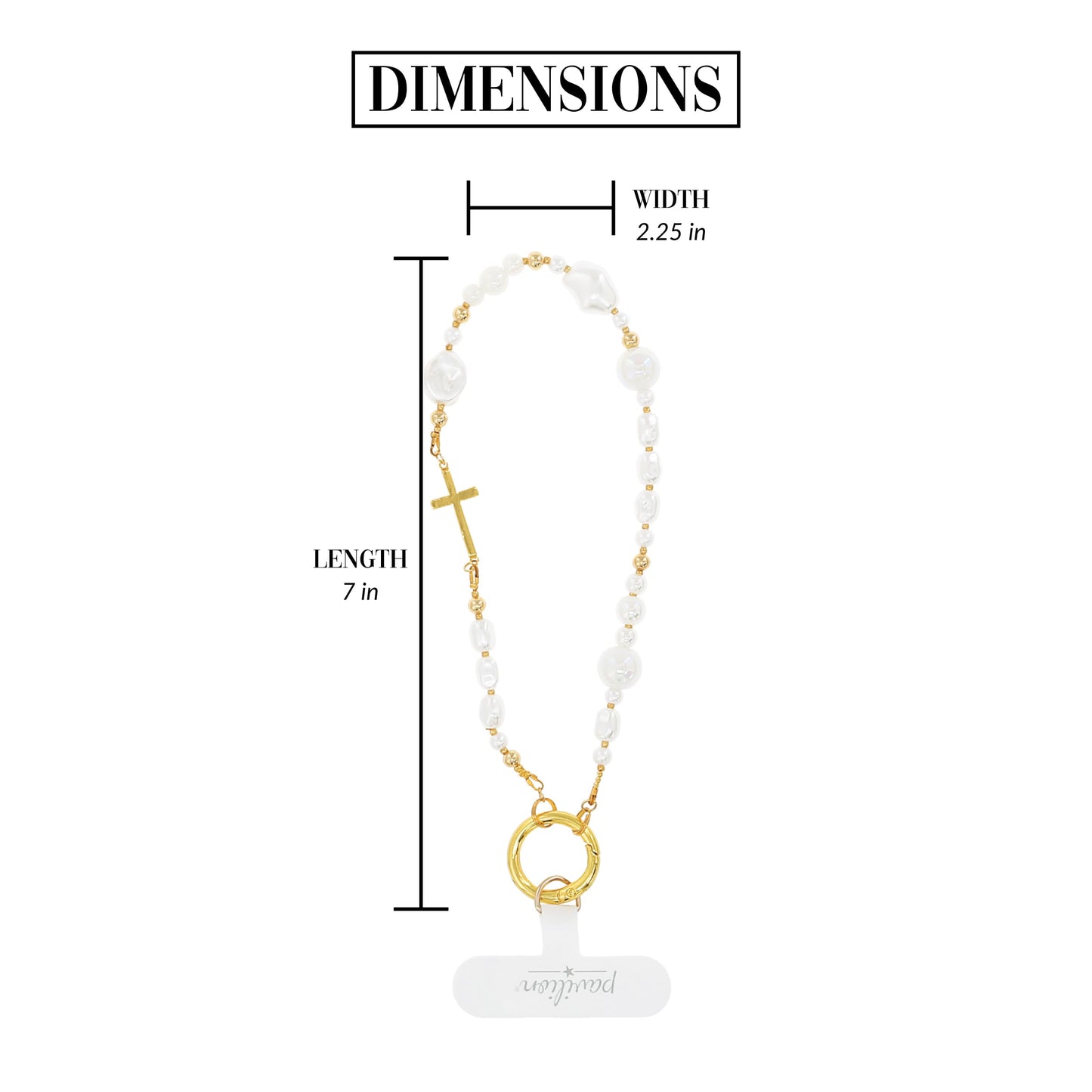 Pavilion Gift Company - Cross - Beaded Hands-Free Wrist Phone Strap Religion Religious Faithful Wristlet Accessory
