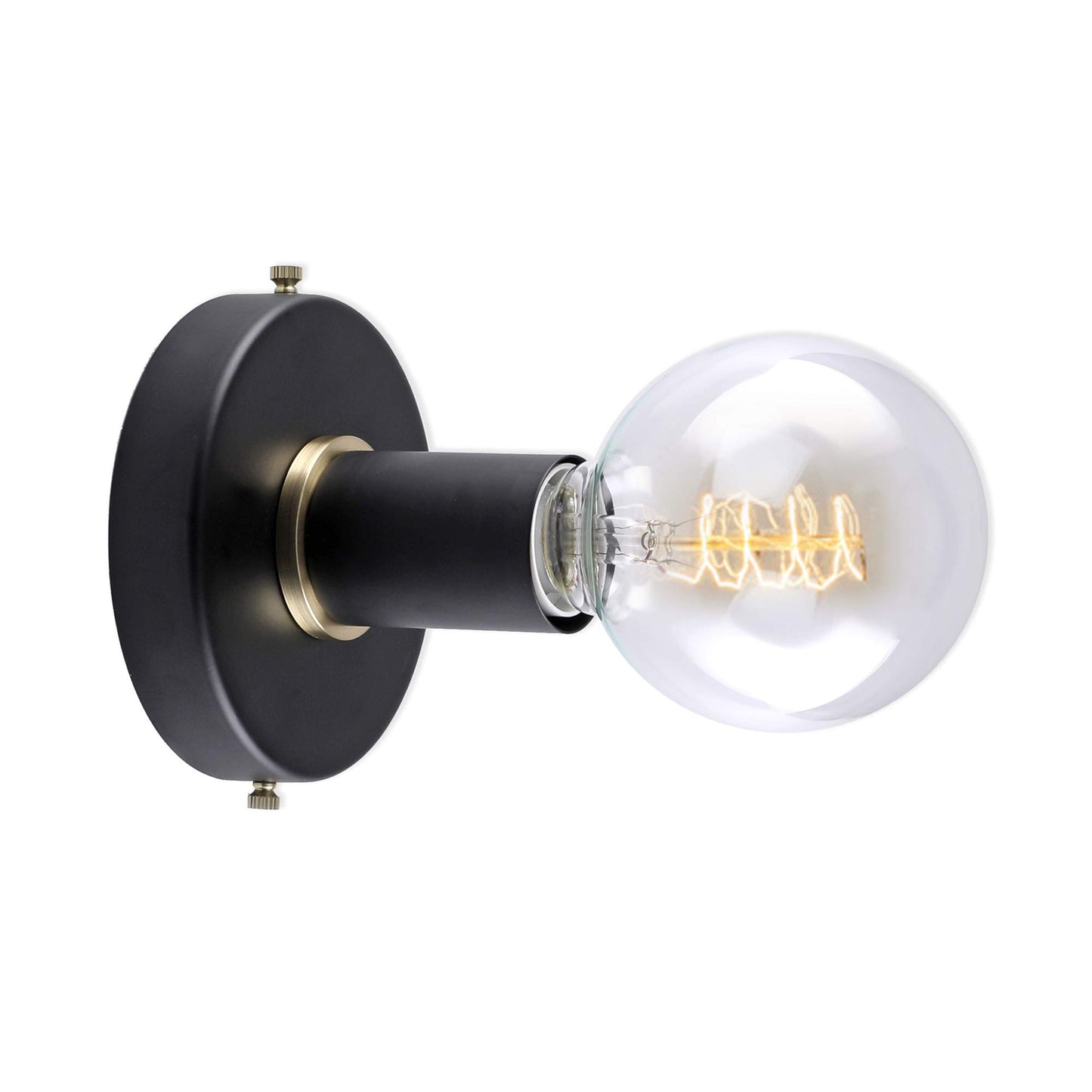 BRIGHTTIA Matte Black Simple Ring Wall Sconce Light - Modern Minimalist Bathroom Vanity and Hallway Lighting - Mid Century Industrial Exposed Bulb