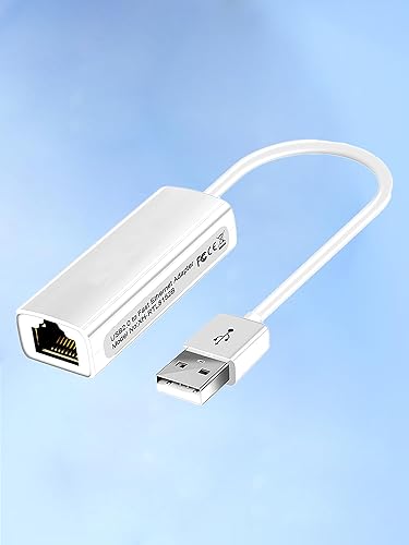 USB to Ethernet Adapter, 100Mbps High-Speed RJ45 Internet Adapter, USB2.0 to Ethernet Converter for Laptop/MacBook/Surface/PC, Plug & Play, Compact