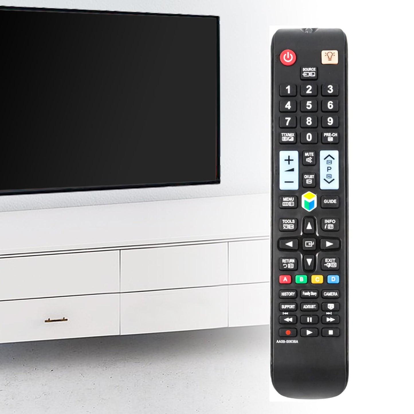 New AA59-00638A Replaced Remote fit for Samsung AA59-00594A AA59-00637A AA59-00639A BN59-01178W BN59-01179A BN59-001179B BN59-01199F Smart TV 3D LCD