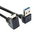 cablecc USB 3.1 USB-C Up Down Angled to 90 Degree Down Angled A Male Data Cable for Tablet Phone (100cm)