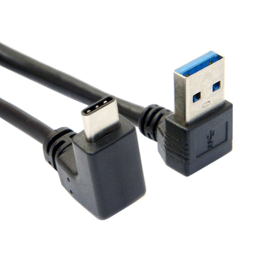 cablecc USB 3.1 USB-C Up Down Angled to 90 Degree Down Angled A Male Data Cable for Tablet Phone (100cm)