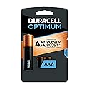 Duracell Optimum AA Batteries with Power Boost Ingredients, 8 Count Pack Double A Battery with Long-lasting Power, All-Purpose Alkaline AA Battery…