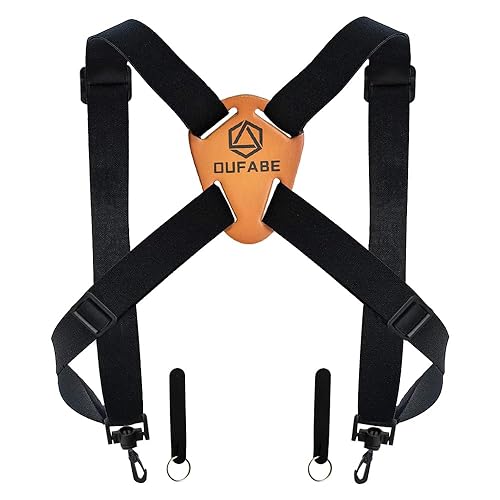 OUFABE Binocular Harness Strap, X-shaped Adjustable and Deluxe Bino Chest Straps for Hunting, Fits for Carrying Binocular, Cameras, Rangefinders