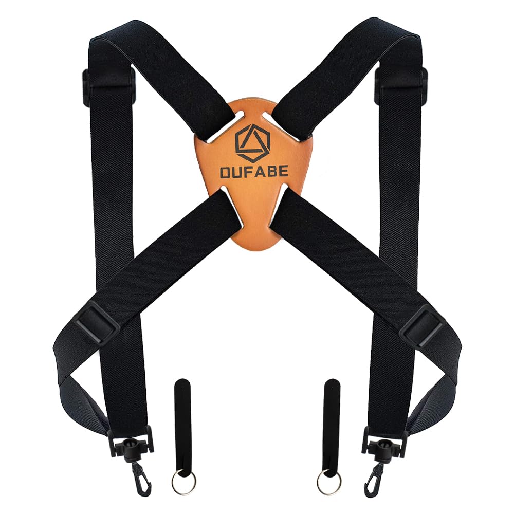 OUFABE Binocular Harness Strap, X-shaped Adjustable and Deluxe Bino Chest Straps for Hunting, Fits for Carrying Binocular, Cameras, Rangefinders