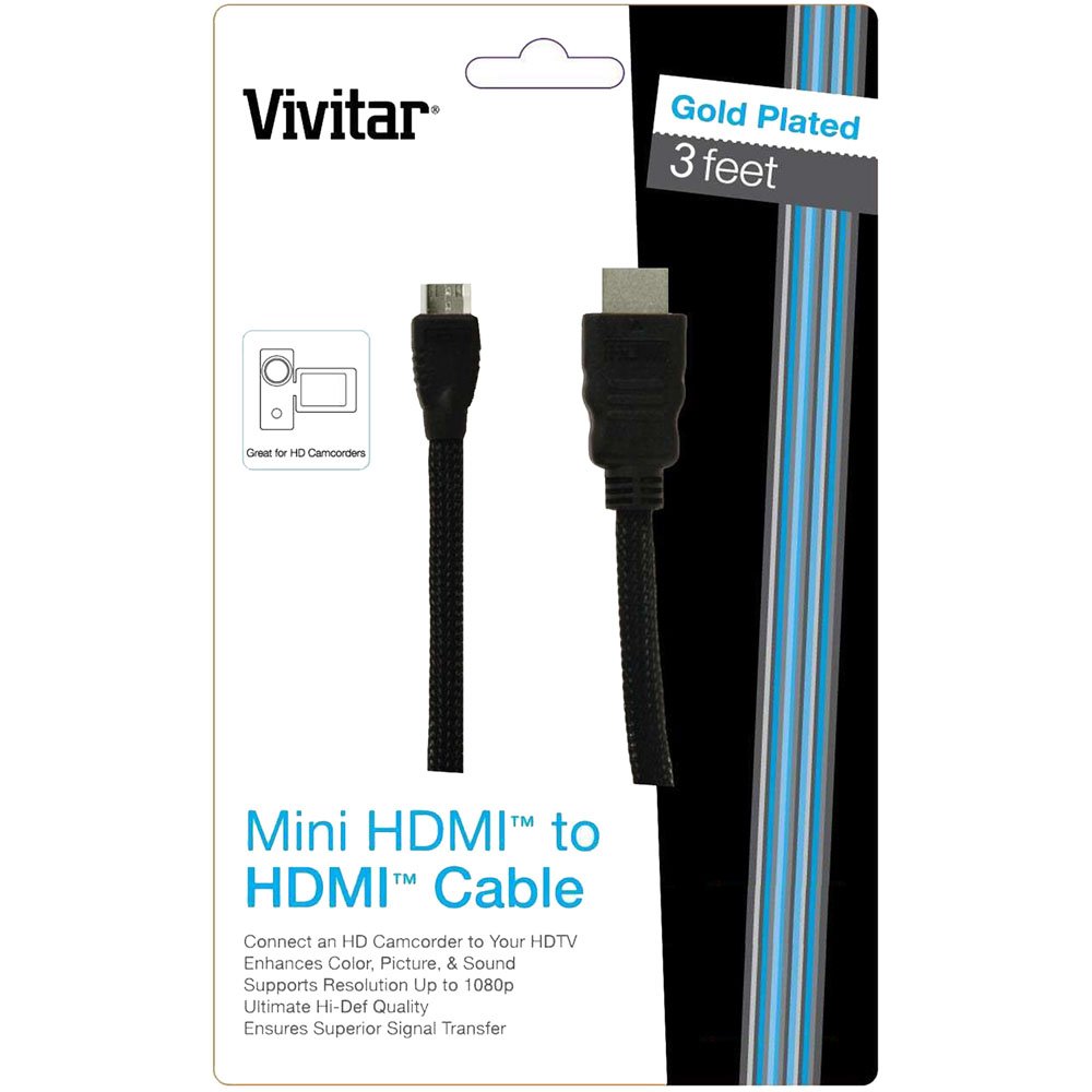 Vivitar VIV-HDMI-MINI Mini HDMI to HDMI Cable