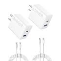 Anker iPhone Charger, 2-Pack 20W Fast USB C Charger Block, Type C Charger Fast Charging for iPhone 17/17 Pro Max/16 Series/iPad Pro and More (White, 2