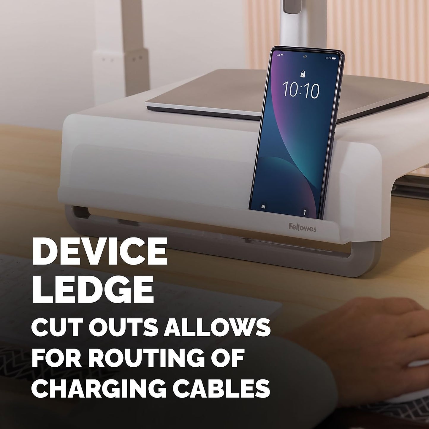 Fellowes Monitor Stand for Desk - Breyta™ 100% Recyclable Monitor Stand for the Home and Office - Ergonomic Portable Monitor Stand with 3 Height