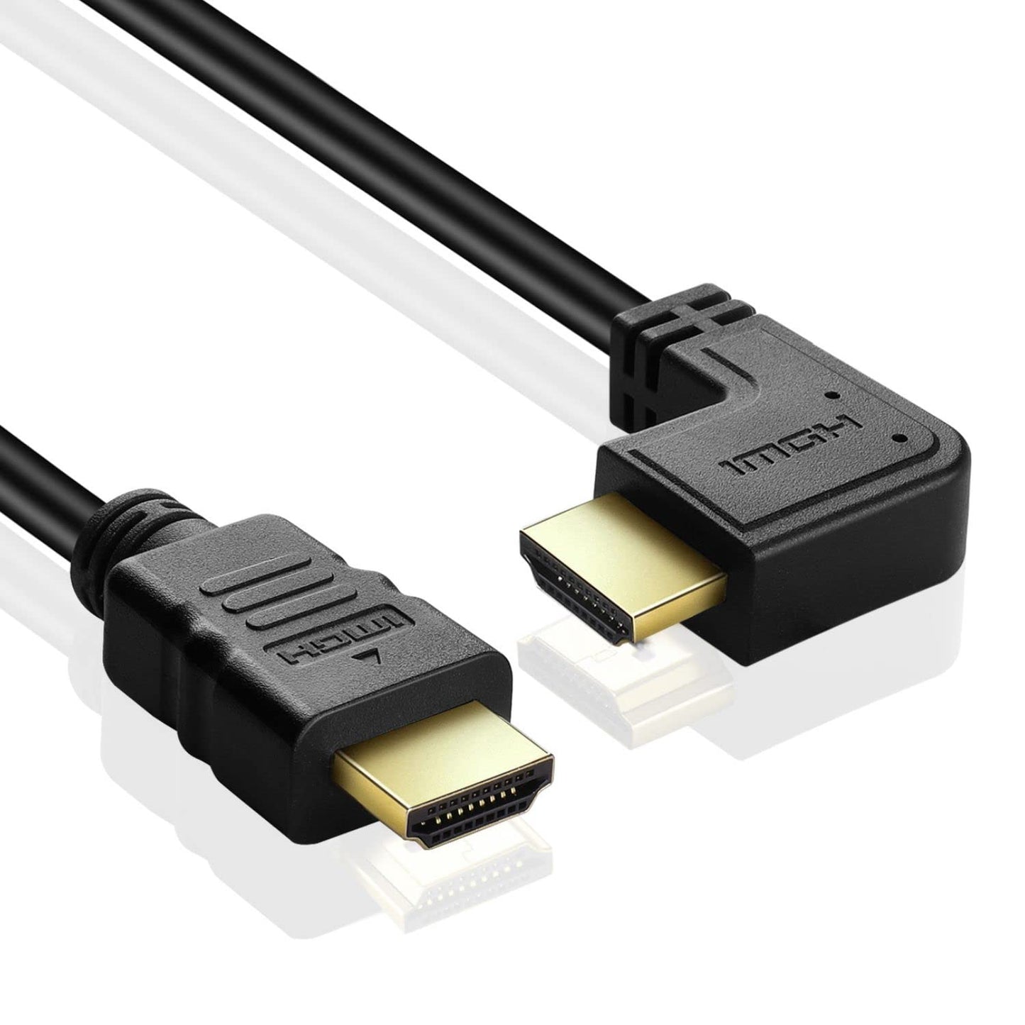 TNP Right Angle HDMI Cable (6FT) - High Speed HDMI 2.0 Cord UHD 4K 60hz 2K 2160p Full HD 1080p Quad HD 1440p 3D ARC/eARC Ethernet for Xbox One X/S PS
