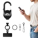 MoKo Anti-theft Phone Tether Lanyard, Retractable & Lockable Steel Line Anti-Drop Phone Strap with 360° Tether Tab, Badge Reel, Keychain for Outdoor