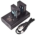 DSTE 2-Pack LPE12 LP-E12 Battery and Dual LCD Battery Charger Compatible with Canon EOS M, EOS M2, EOS M10, EOS M50, EOS M50 Mark II, EOS M100, EOS