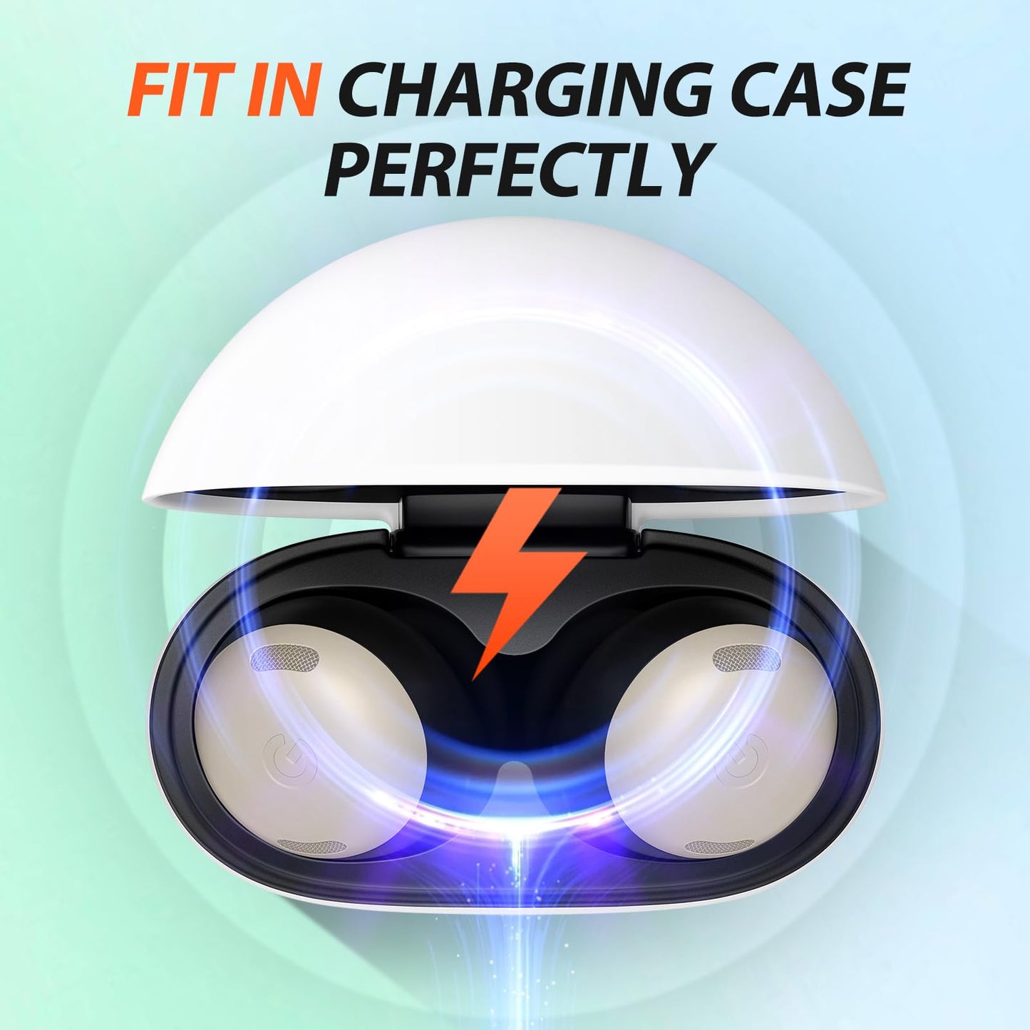 Memory Foam Tips for New Google Pixel Buds Pro 2 / Pixel Buds 2a, No Silicone Eartips Pain, Anti-Slip Replacement Ear Tips, Fit in the Charging Case