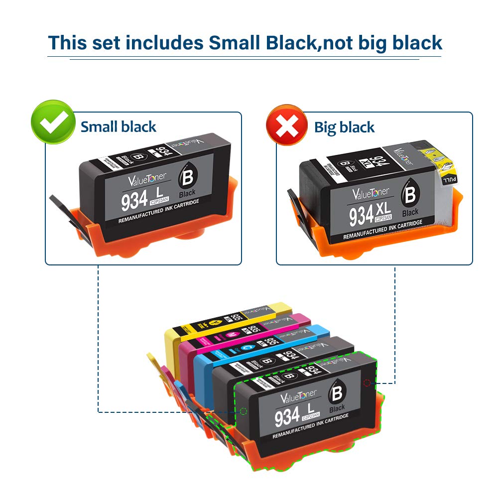 Valuetoner Remanufactured Ink Cartridge Replacement for HP 934XL 935XL 934 XL 935 XL for Officejet Pro 6812 6815 6220 6230 6830 6835 6820 Inkjet