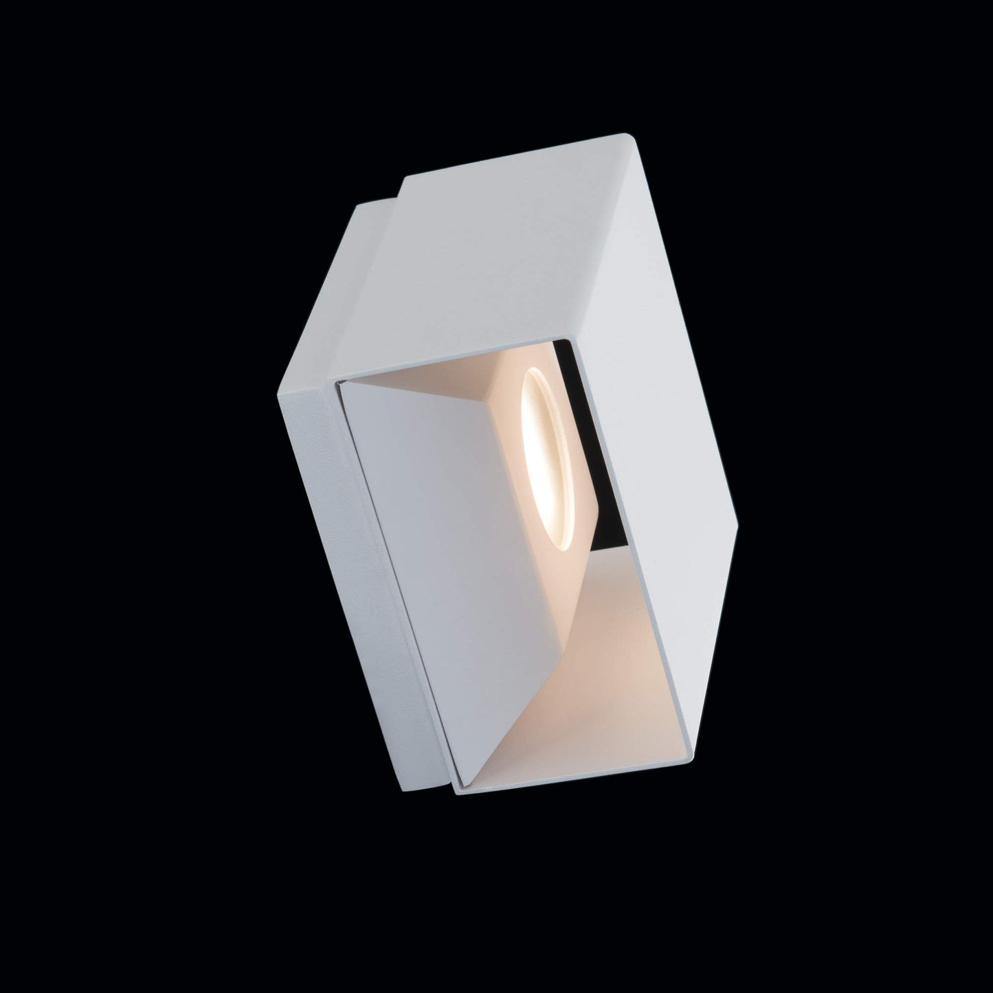 WAC Lighting Boxi 5in LED Wall Sconce 3-CCT 2700K-3000K-3500K Set to 3500K in White