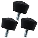 LUORNG 3pcs Antislip Rubber Tripod Feet Spike 1/4" Photography Accessories, Black