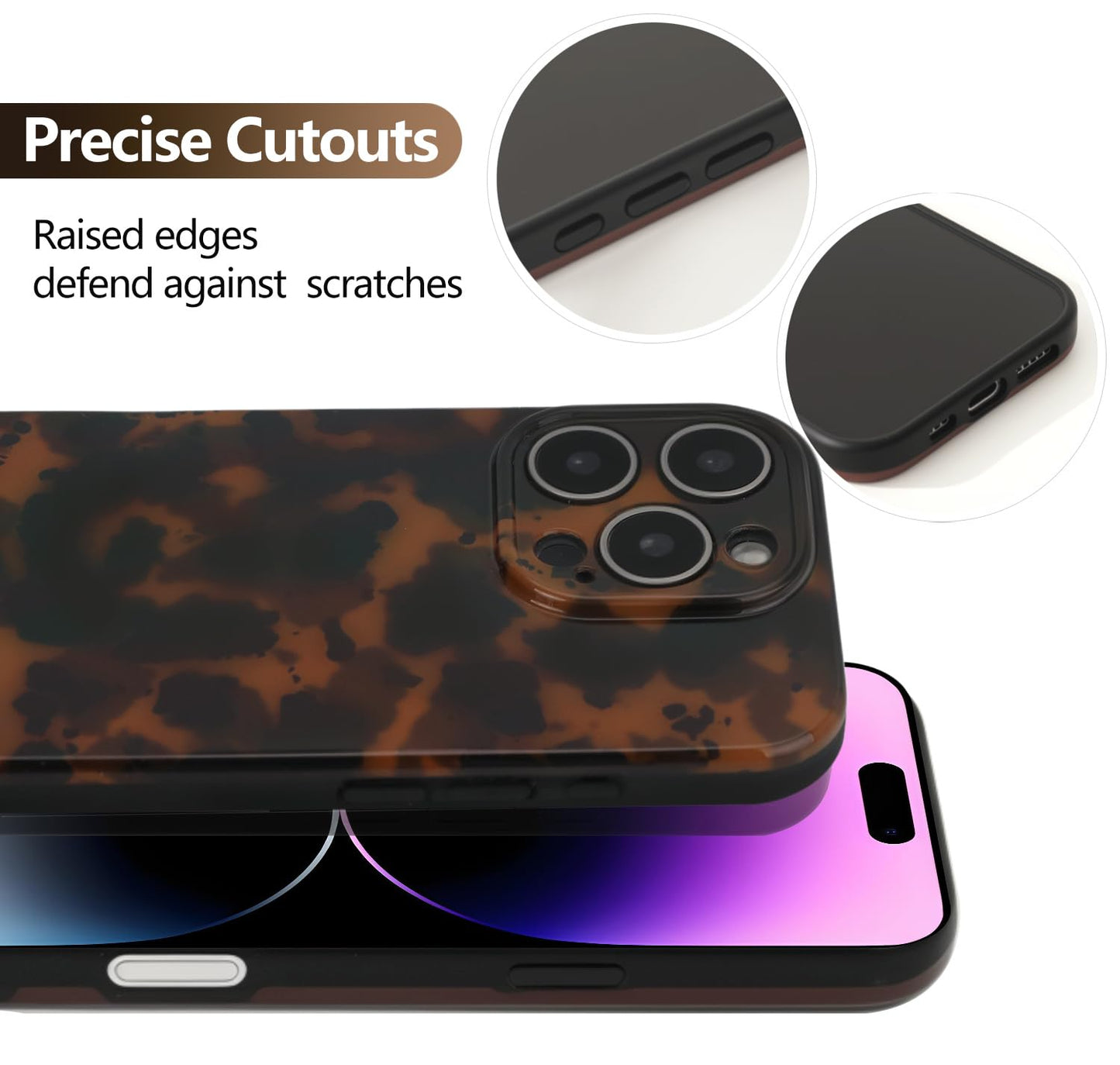MYY Cute Phone Case for iPhone 14 Pro Max Case Amber Leopard Full Camera Protective Slim Shockproof Aesthetic - Brown Leopard