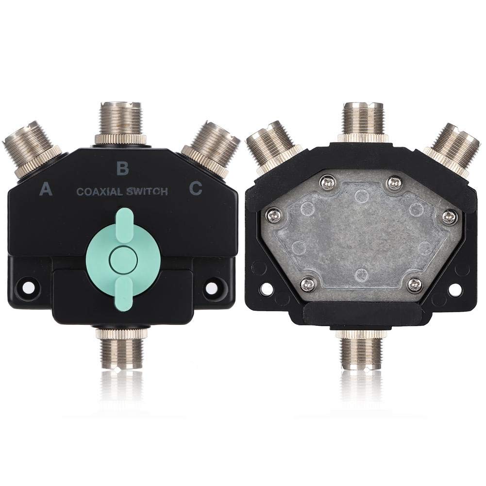 Antenna Switcher, 1-Input -3-Outputs Multi-Functional Antenna Switcher Adapter Converter CB Radio Antenna Coax Switch.