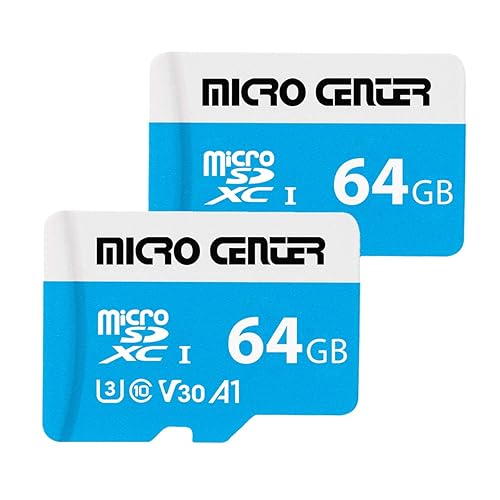Micro Center 64GB microSDXC Card 2 Pack, Nintendo-Switch Compatible Micro SD Card, UHS-I C10 U3 V30 4K UHD Video A1 R/W Speed up to 95/30 MB/s Flash
