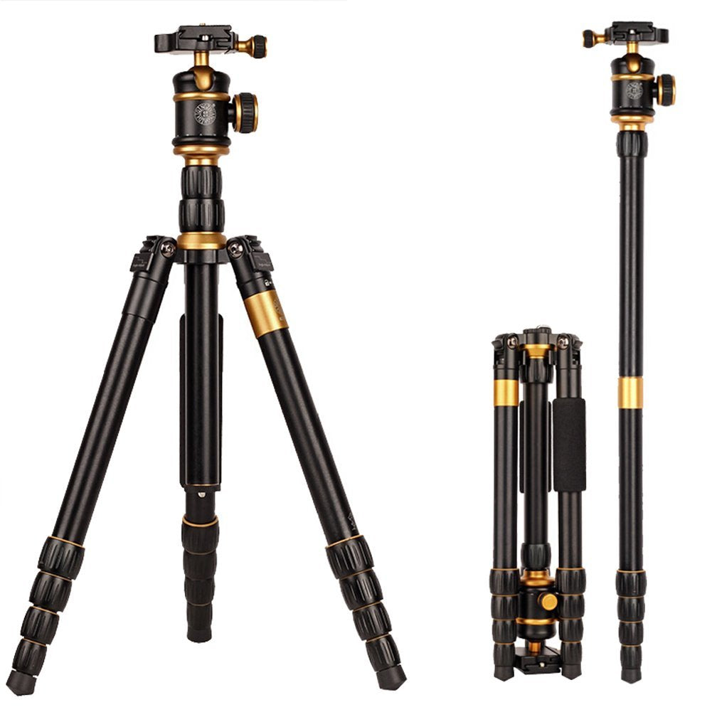 QZSD Q888 Portable Travel Tripod Monopod Aluminum with Ball Head For DSLR DV Video Camera Camcorder