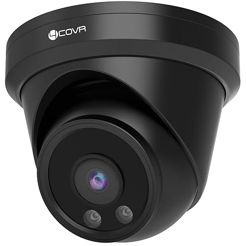 4COVR 5MP PoE Security IP Camera, Outdoor Wired Surveillance Video Camera with Audio, Smart Human/Vehicle Detection, 110° Wide Angle 100ft IR Night