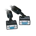 ACL 3 Feet HD15 Male to HD15 Female SVGA Extension Cable with Ferrite Bead, Coaxial Construction, Double Shielded, Black, 1 Pack