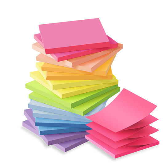 (16 Pack) Pop Up Sticky Notes 3x3 in Accordion Stickies,Bright Colors