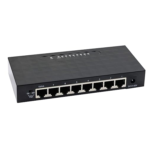 8 Port Gigabit Switch?Unmanaged 10/100/1000Mbps Network Hub Ethernet Splitter,Plug and Play,Quiet Fanless,for Office and Home Entertainment.