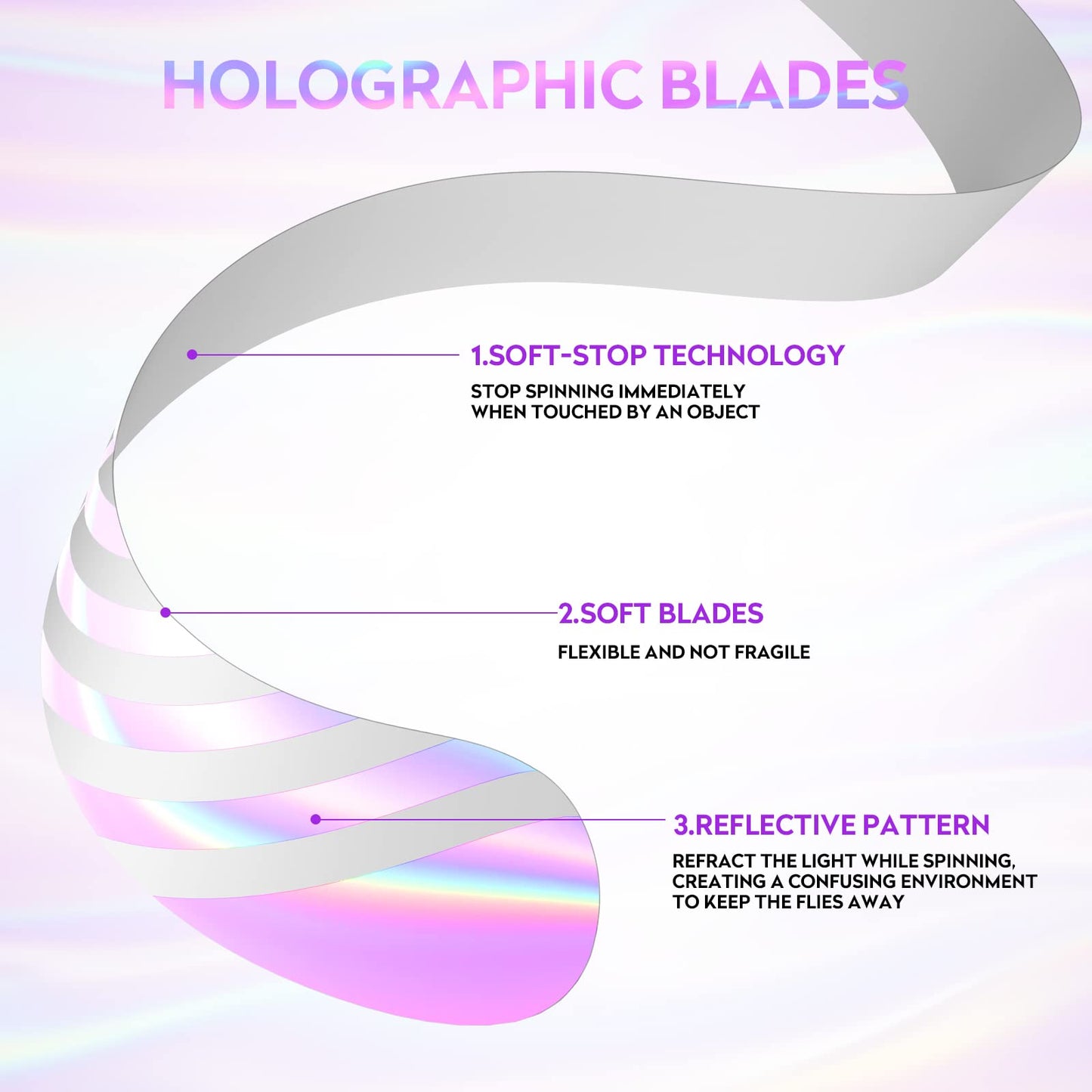 PIMAG Fly Fans for Tables, Fly Repellent Fan Outdoor Indoor Keep Flies Away, Fly Repellent Fans for Tables with Holographic Blades for Picnic, Party