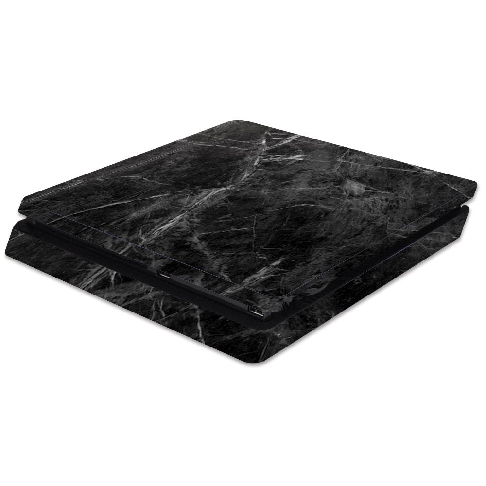 MightySkins Skin Compatible with Sony PS4 Slim Console - Black Marble | Protective, Durable, and Unique Vinyl Decal wrap Cover | Easy to Apply