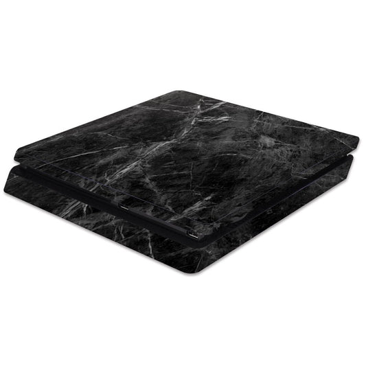 MightySkins Skin Compatible with Sony PS4 Slim Console - Black Marble | Protective, Durable, and Unique Vinyl Decal wrap Cover | Easy to Apply