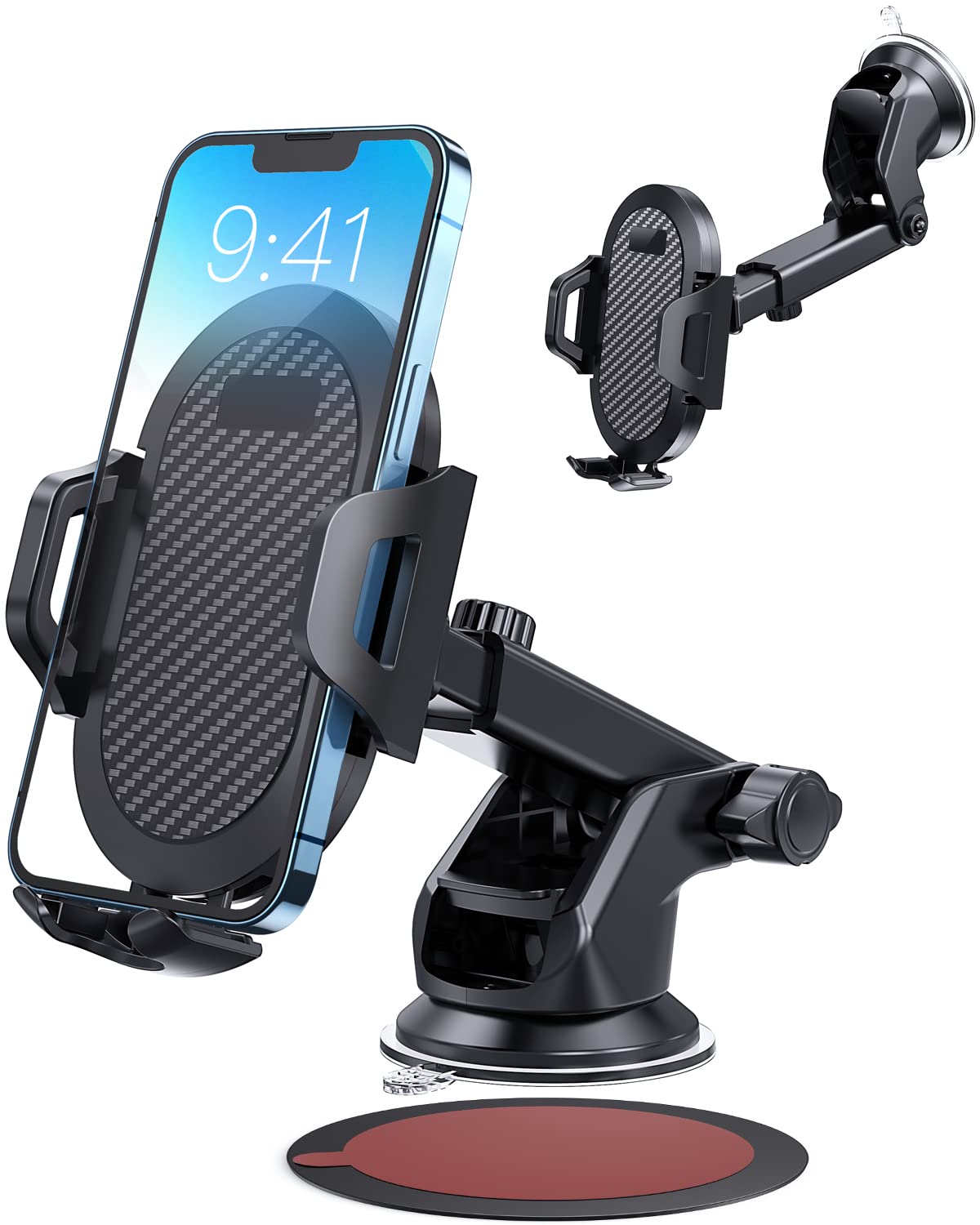 Madeggs Car Phone Holder Mount, [Strong Suction Cup] [Military Grade Durable] for Windshield and Dashboard, Adjustable Long Arm Compatible with iPhone