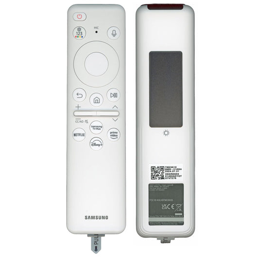 Dan's Originals OEM BN59-01456A / TM2361E 2024 White Solar TV Remote Control for Samsung TV, The Frame TV, with Plus, Netflix, Prime, Disney+ App Keys