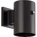 Progress Lighting 1-Light 5-Inch Modern Outdoor LED Small Wall Lantern Light with Photocell, Cylinder Collection, Indoor & Outdoor, P550101-020-30