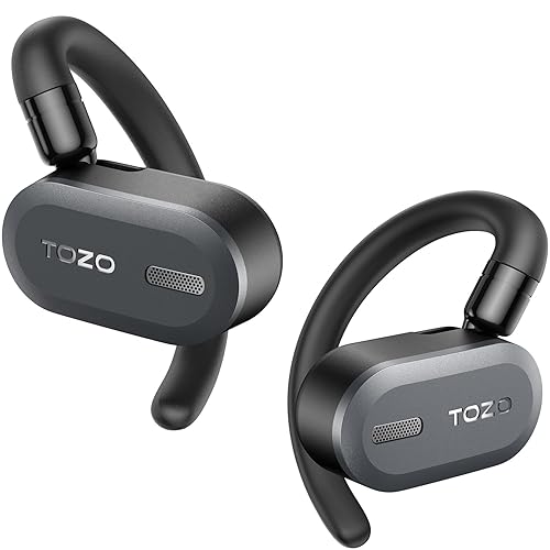 TOZO O2 True Open Ear Wireless Headphones Lightweight with Multi-Angle Adjustment, Bluetooth 5.3 Earbuds with Dual-Axis Design for Long-Lasting…