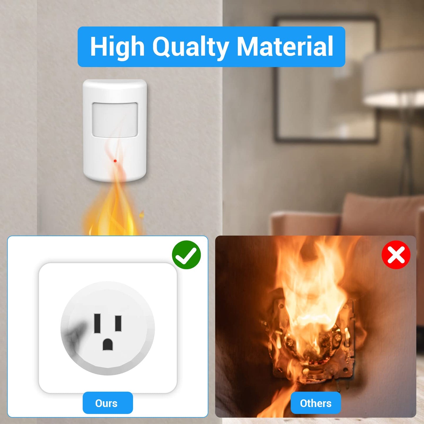 SEHOMY Motion Sensor Switch with Outlet for Bathroom Kitchen, Control Bedroom lamp, exhaus, Range Hood, PIR Infrared Indoor Motion Activated Sensor