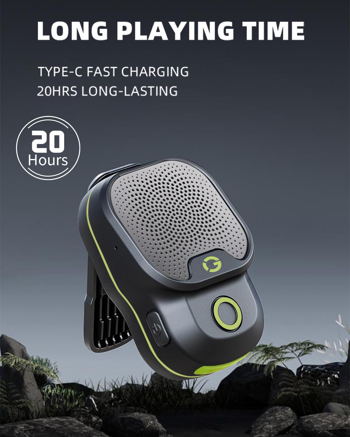 GOTOOLZ Wearable Bluetooth Speaker, Bluetooth 5.4 Clip On Wireless Speaker with Mic, TWS Function, 12Hrs Playtime, IPX7 Waterproof, Mini Portable