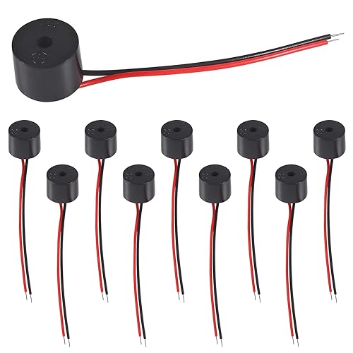 UMLIFE 10PCS Buzzer DC 3-12V Wired Connector Active Electronic Buzzer 85dB?3V?