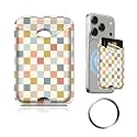 FGHFGO Compatible with Magsafe Wallet Magnetic Phone Card Holder for Phone Case, Cute Leather Stronger Magnetic RFID Phone Wallet for Women Men